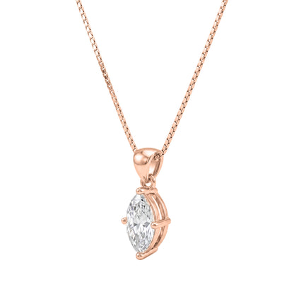 Lab-Grown Diamond Solitaire Pendant Necklace in 14K White Gold or 14K Yellow Gold