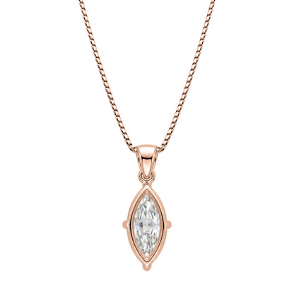 Lab-Grown Diamond Marquise Solitaire Pendant Necklace in 14K White Gold or 14K Yellow Gold