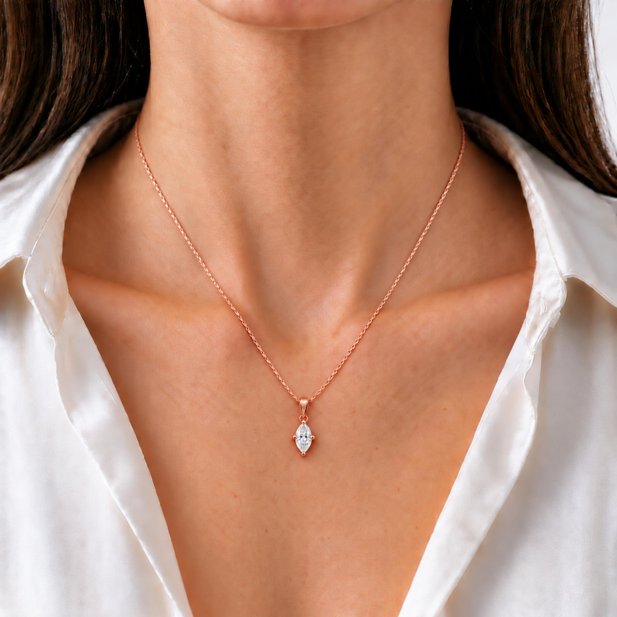 Lab-Grown Diamond Solitaire Pendant Necklace in 14K White Gold or 14K Yellow Gold
