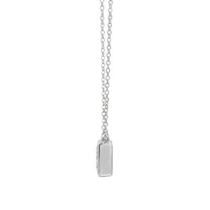 Lab-Grown Diamond Princess Solitaire Bezel Pendant Necklace in 14K White Gold or 14K Yellow Gold