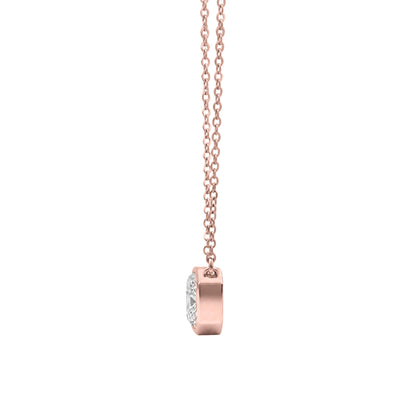 Lab-Grown Diamond Radiant Solitaire Bezel Pendant Necklace in 14K White Gold or 14K Yellow Gold