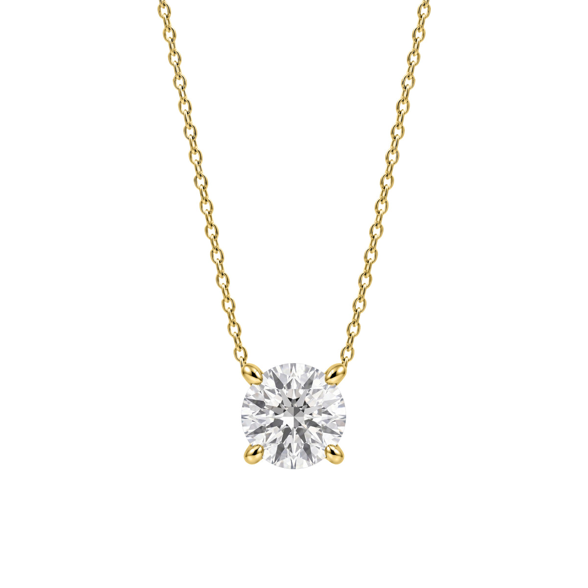 Lab-Grown Diamond Solitaire Pendant Necklace in 14K White Gold or 14K Yellow Gold