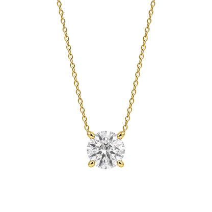 Lab-Grown Diamond Solitaire Pendant Necklace in 14K White Gold or 14K Yellow Gold