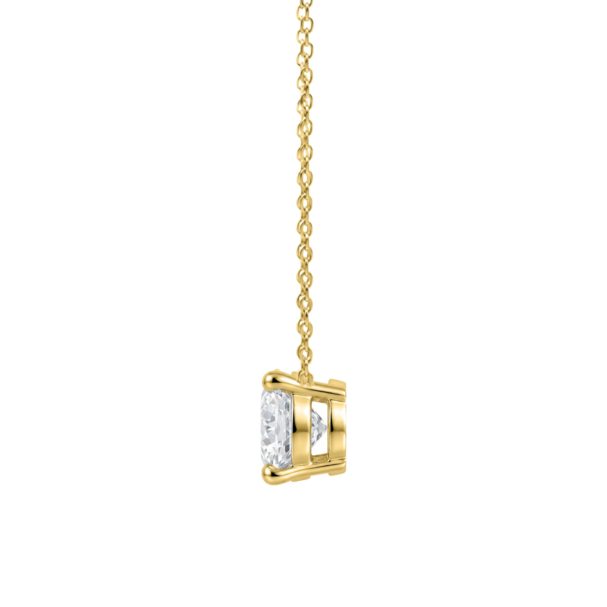 Lab-Grown Diamond Solitaire Pendant Necklace in 14K White Gold or 14K Yellow Gold
