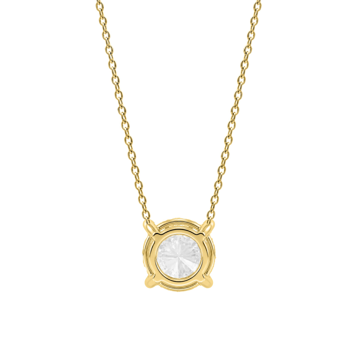 Lab-Grown Diamond Solitaire Pendant Necklace in 14K White Gold or 14K Yellow Gold