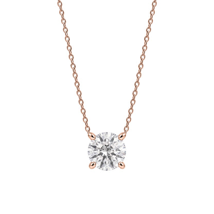 Lab-Grown Diamond Solitaire Pendant Necklace in 14K White Gold or 14K Yellow Gold