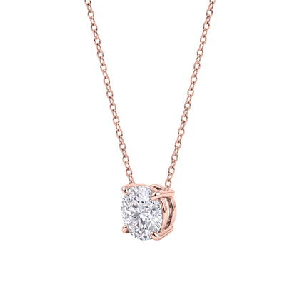 Lab-Grown Diamond Solitaire Pendant Necklace in 14K White Gold or 14K Yellow Gold
