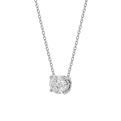 Lab-Grown Diamond Oval Solitaire Pendant Necklace in 14K White Gold or 14K Yellow Gold