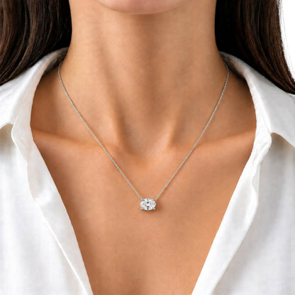 Lab-Grown Diamond Solitaire Pendant Necklace in 14K White Gold or 14K Yellow Gold