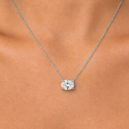 Lab-Grown Diamond Solitaire Pendant Necklace in 14K White Gold or 14K Yellow Gold