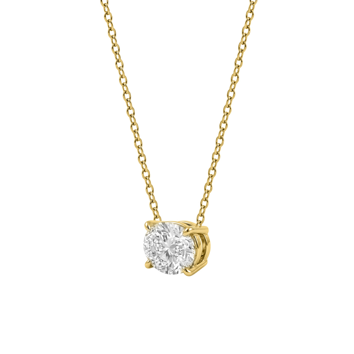 Lab-Grown Diamond Solitaire Pendant Necklace in 14K White Gold or 14K Yellow Gold