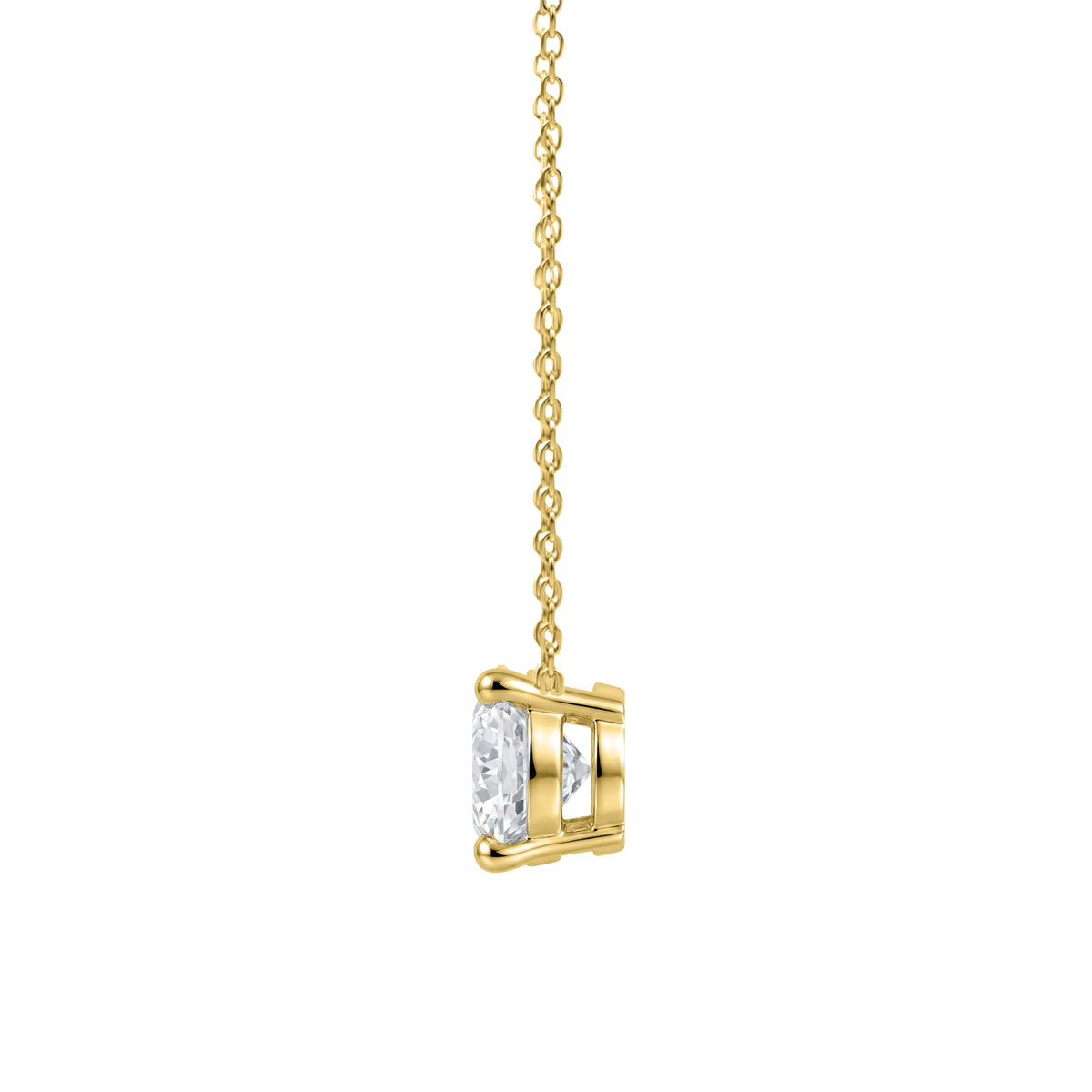 Lab-Grown Diamond Solitaire Pendant Necklace in 14K White Gold or 14K Yellow Gold