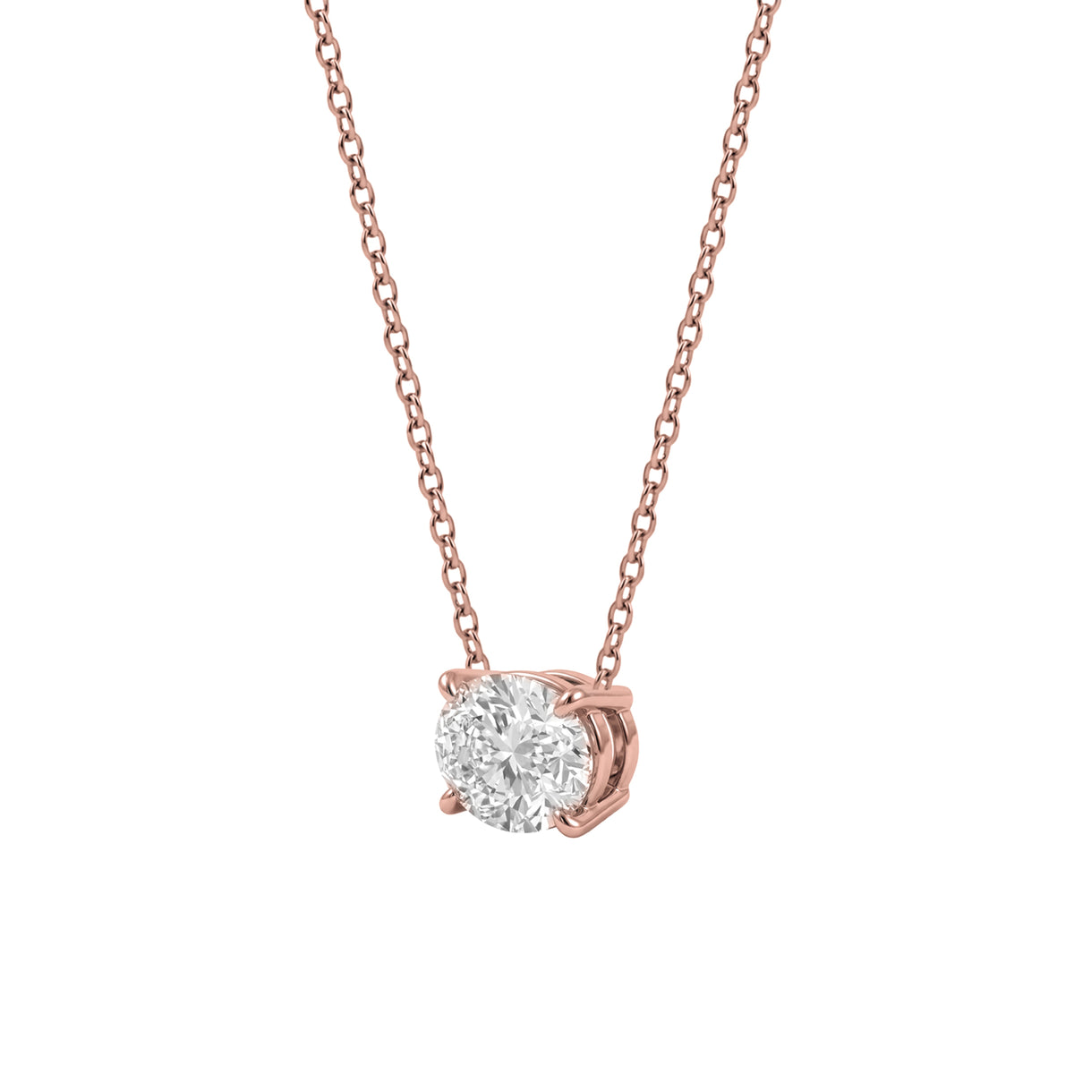 Lab-Grown Diamond Solitaire Pendant Necklace in 14K White Gold or 14K Yellow Gold