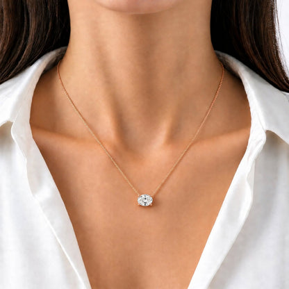 Lab-Grown Diamond Solitaire Pendant Necklace in 14K White Gold or 14K Yellow Gold