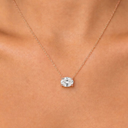 Lab-Grown Diamond Solitaire Pendant Necklace in 14K White Gold or 14K Yellow Gold