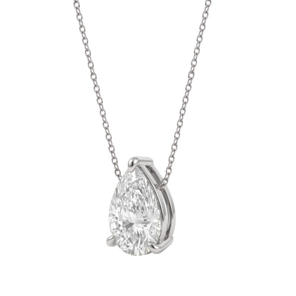 Lab-Grown Diamond Solitaire Pendant Necklace in 14K White Gold or 14K Yellow Gold