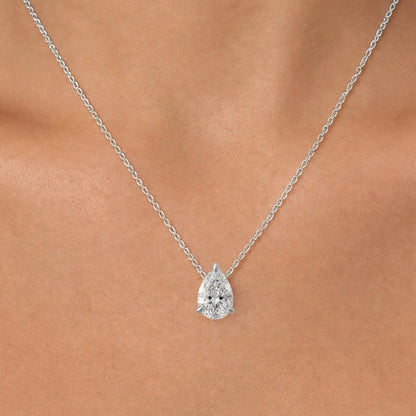 Lab-Grown Diamond Solitaire Pendant Necklace in 14K White Gold or 14K Yellow Gold