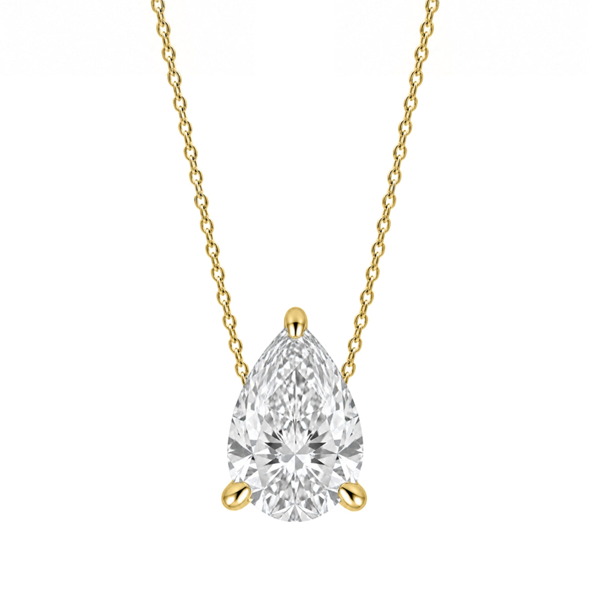 Lab-Grown Diamond Solitaire Pendant Necklace in 14K White Gold or 14K Yellow Gold