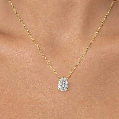 Lab-Grown Diamond Solitaire Pendant Necklace in 14K White Gold or 14K Yellow Gold