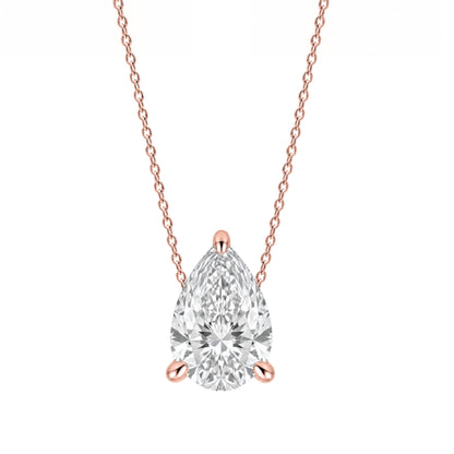 Lab-Grown Diamond Solitaire Pendant Necklace in 14K White Gold or 14K Yellow Gold