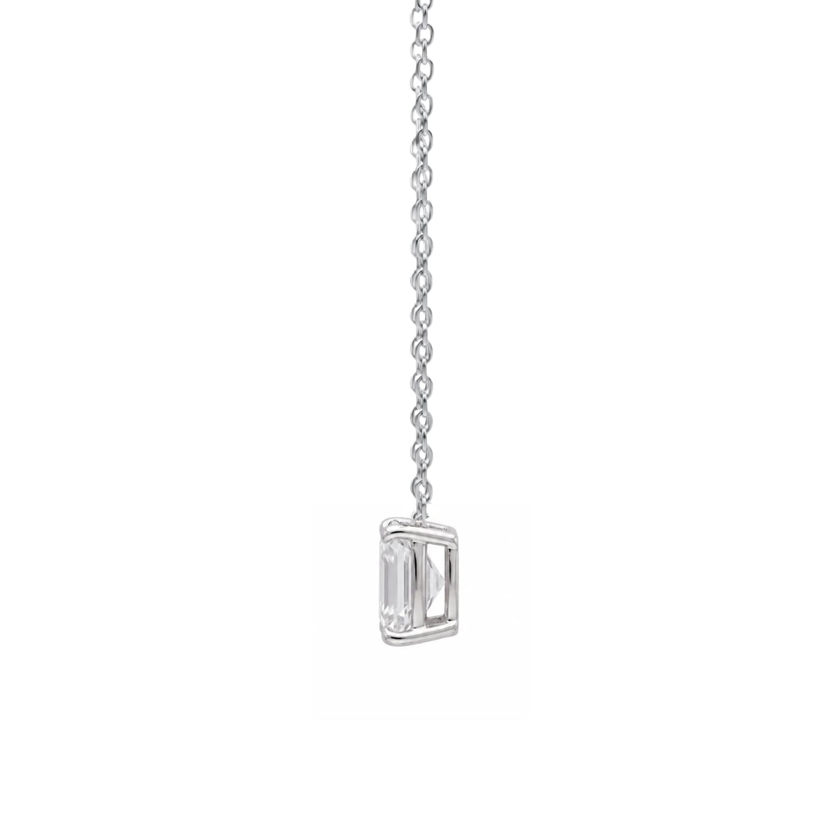 Lab-Grown Diamond Emerald-Cut Solitaire Pendant Necklace in 14K White Gold or 14K Yellow Gold