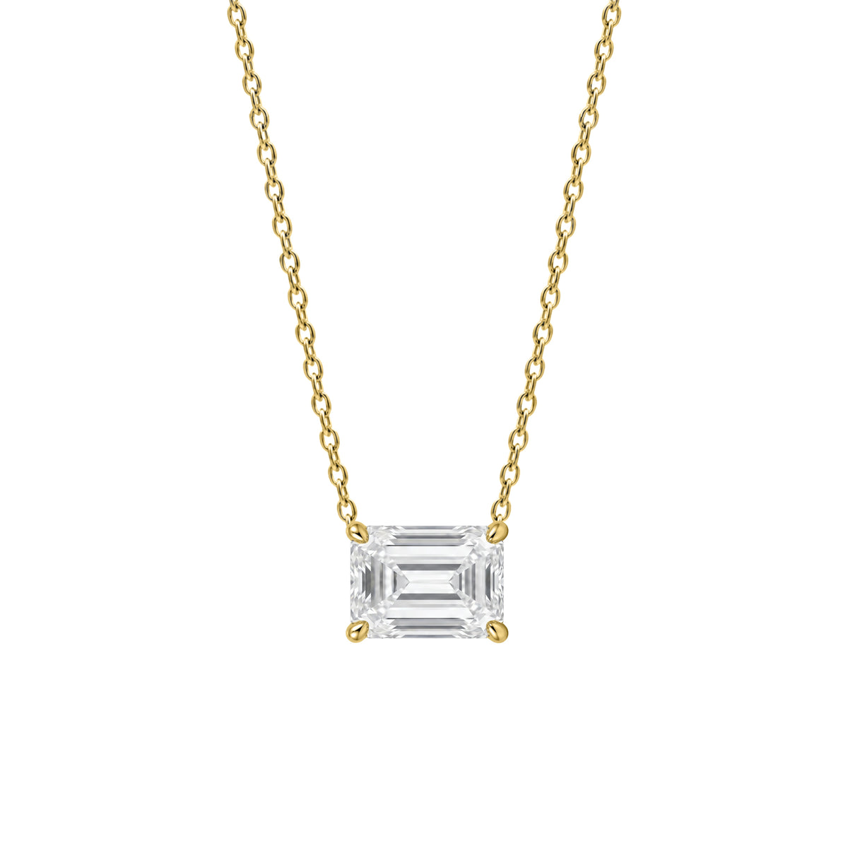 Lab-Grown Diamond Solitaire Pendant Necklace in 14K White Gold or 14K Yellow Gold