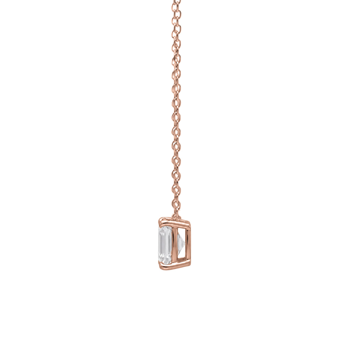 Lab-Grown Diamond Emerald-Cut Solitaire Pendant Necklace in 14K White Gold or 14K Yellow Gold