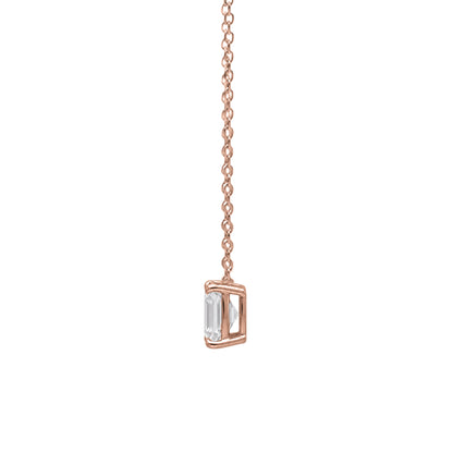Lab-Grown Diamond Emerald-Cut Solitaire Pendant Necklace in 14K White Gold or 14K Yellow Gold