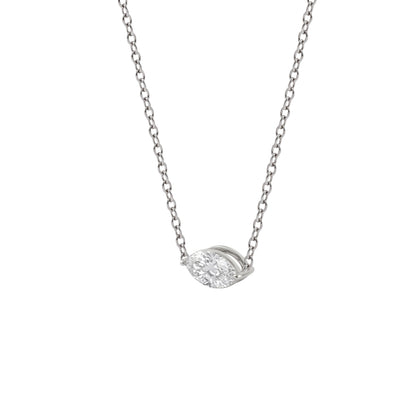 Lab-Grown Diamond Marquise Solitaire Pendant Necklace in 14K White Gold or 14K Yellow Gold