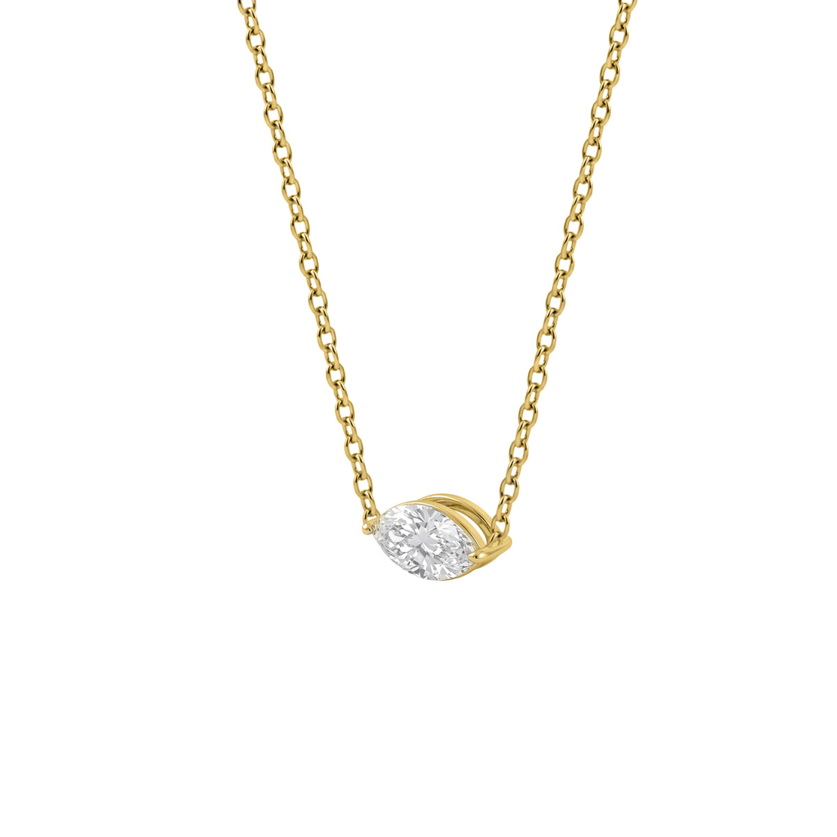 Lab-Grown Diamond Solitaire Pendant Necklace in 14K White Gold or 14K Yellow Gold