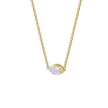 Lab-Grown Diamond Marquise Solitaire Pendant Necklace in 14K White Gold or 14K Yellow Gold