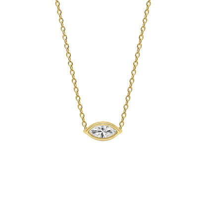 Lab-Grown Diamond Marquise Solitaire Pendant Necklace in 14K White Gold or 14K Yellow Gold