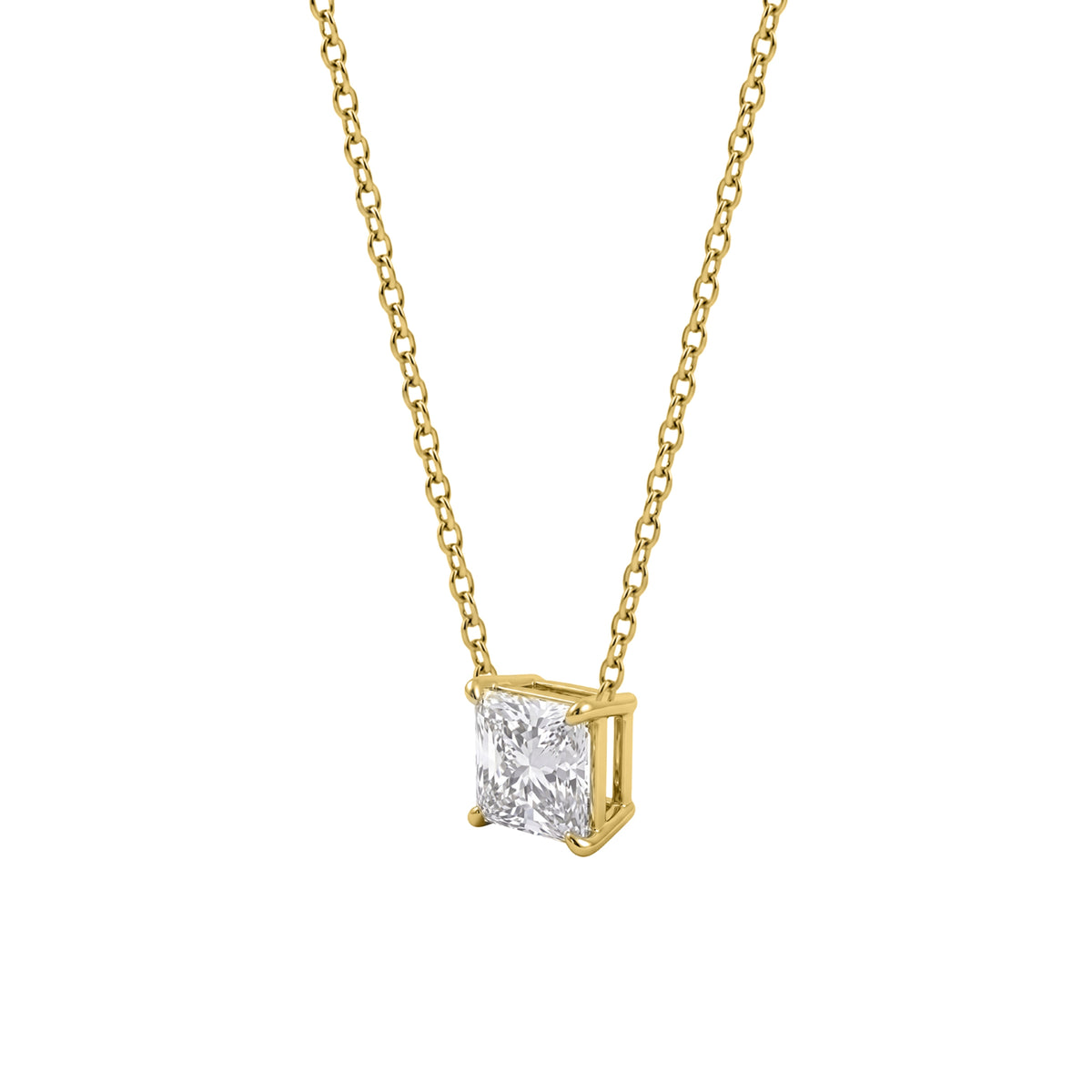 Lab-Grown Diamond Solitaire Pendant Necklace in 14K White Gold or 14K Yellow Gold