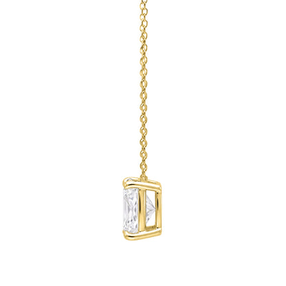 Lab-Grown Diamond Princess Solitaire Pendant Necklace in 14K White Gold or 14K Yellow Gold