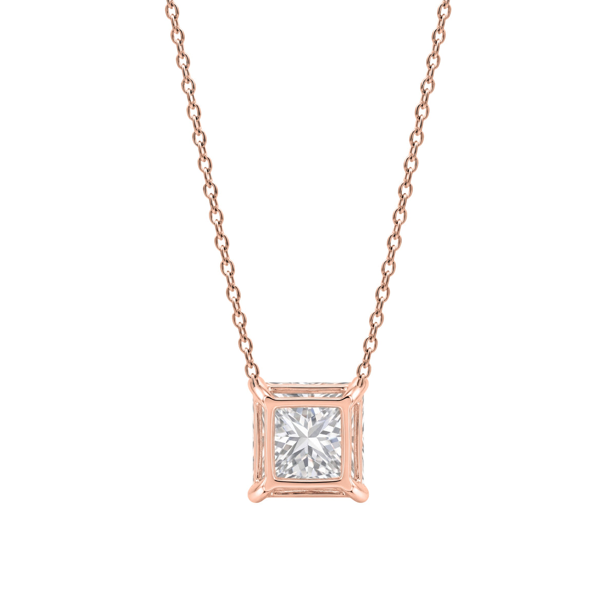Lab-Grown Diamond Solitaire Pendant Necklace in 14K White Gold or 14K Yellow Gold