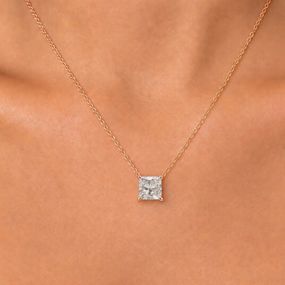 Lab-Grown Diamond Solitaire Pendant Necklace in 14K White Gold or 14K Yellow Gold