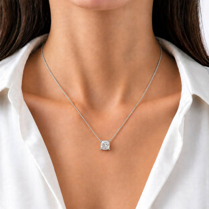 Lab-Grown Diamond Solitaire Pendant Necklace in 14K White Gold or 14K Yellow Gold