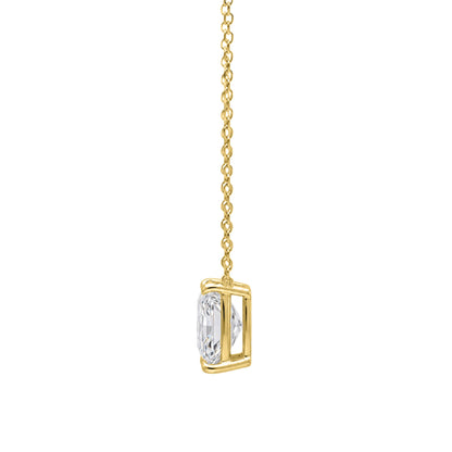 Lab-Grown Diamond Cushion Solitaire Pendant Necklace in 14K White Gold or 14K Yellow Gold