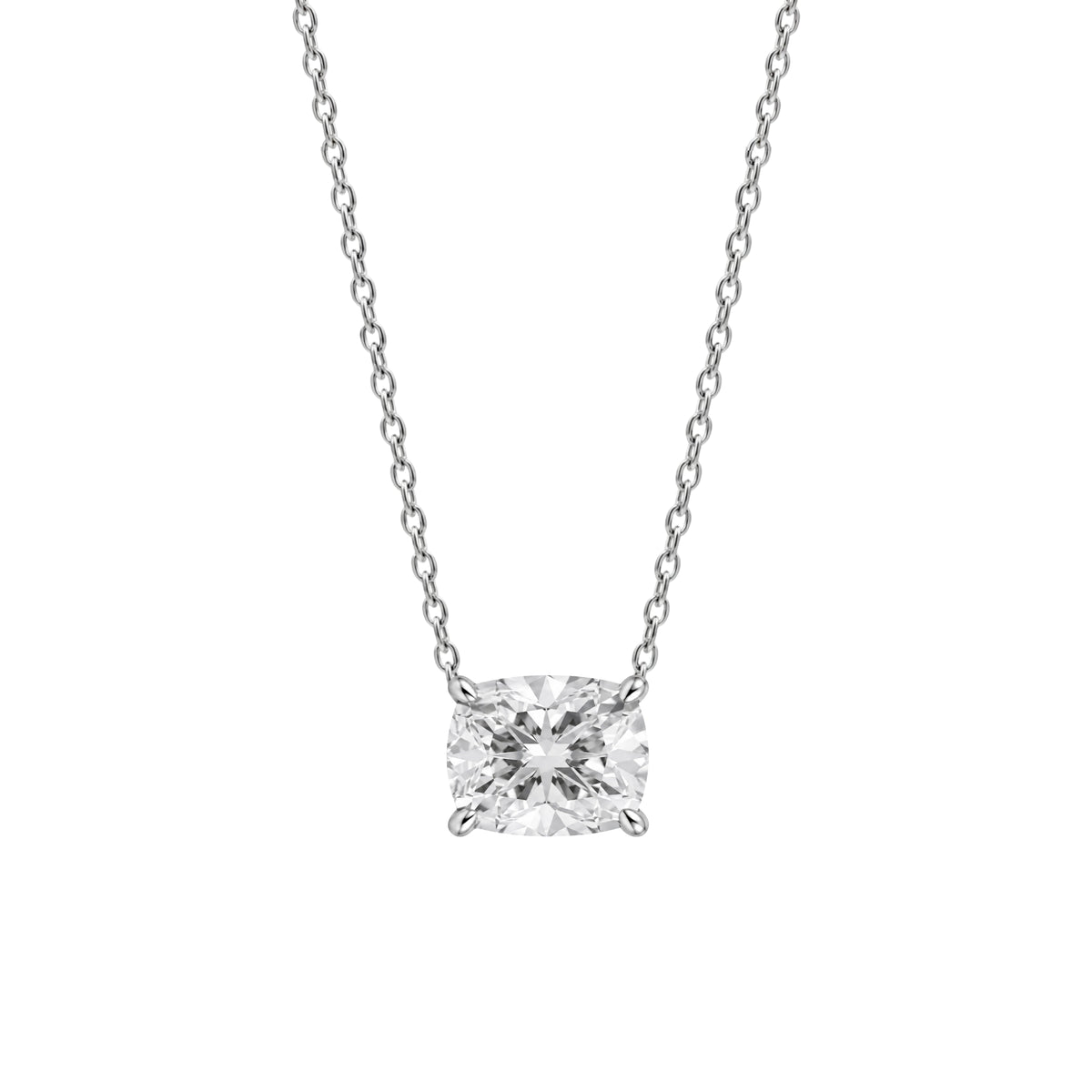 Lab-Grown Diamond Solitaire Pendant Necklace in 14K White Gold or 14K Yellow Gold