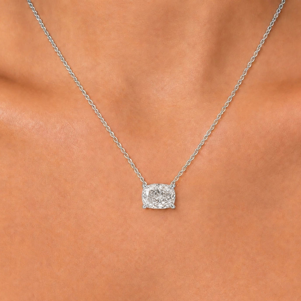 Lab-Grown Diamond Solitaire Pendant Necklace in 14K White Gold or 14K Yellow Gold