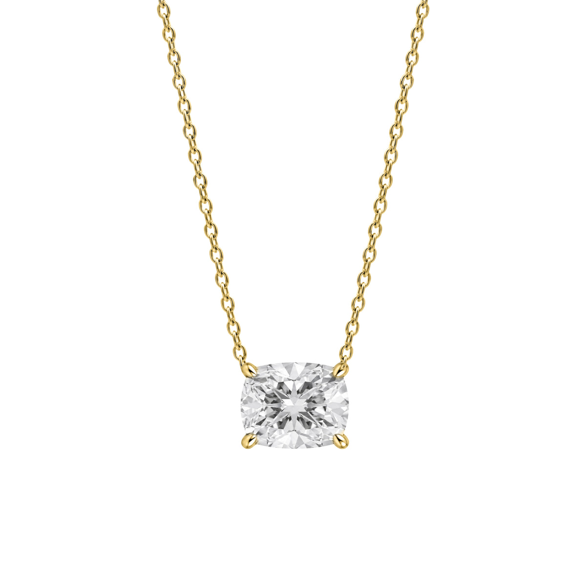Lab-Grown Diamond Solitaire Pendant Necklace in 14K White Gold or 14K Yellow Gold