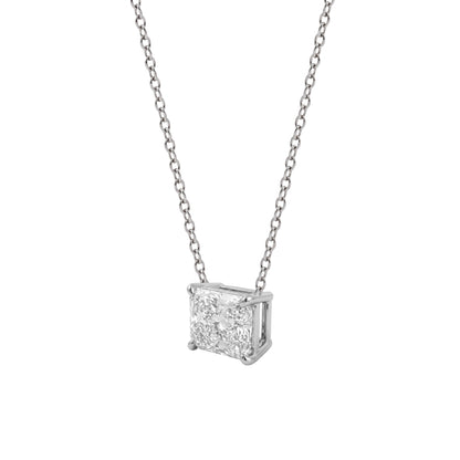 Lab-Grown Diamond Radiant Solitaire Pendant Necklace in 14K White Gold or 14K Yellow Gold