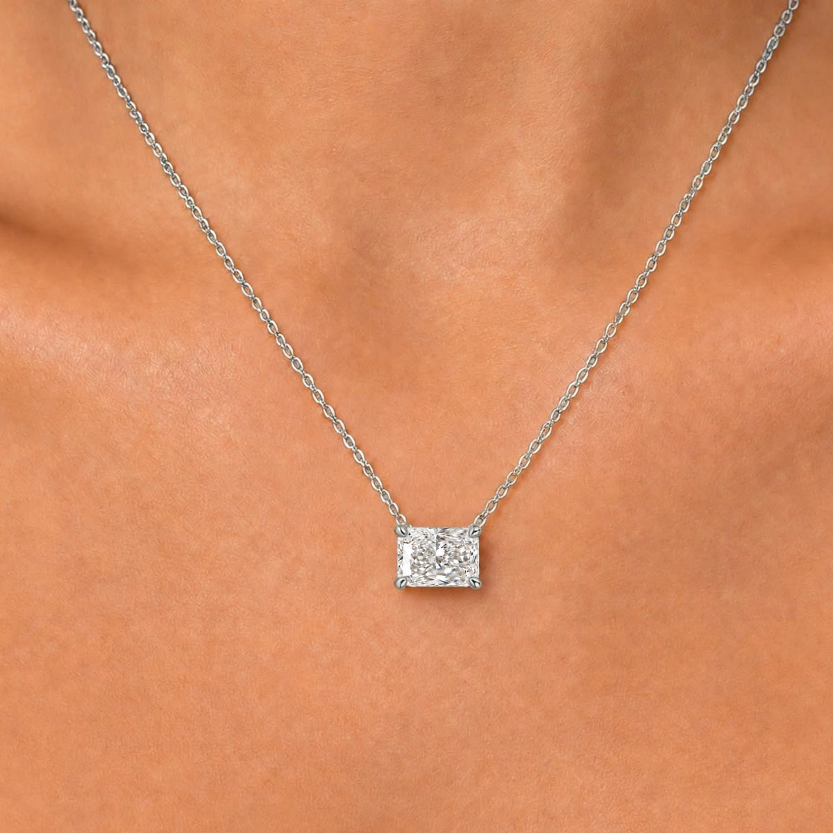 Lab-Grown Diamond Solitaire Pendant Necklace in 14K White Gold or 14K Yellow Gold