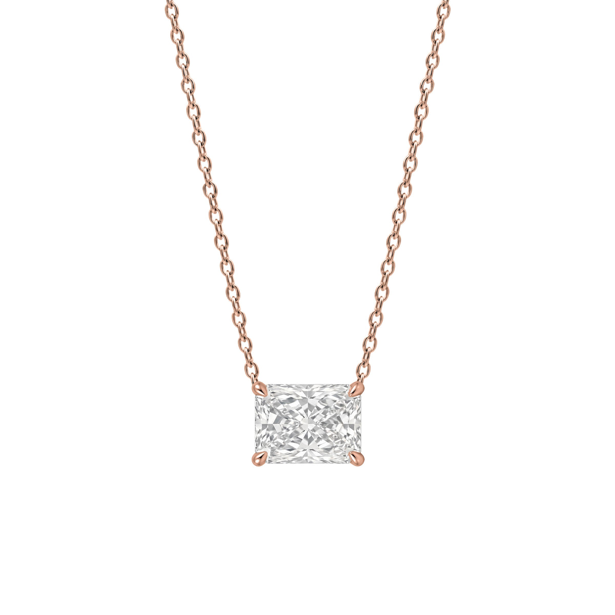 Lab-Grown Diamond Solitaire Pendant Necklace in 14K White Gold or 14K Yellow Gold