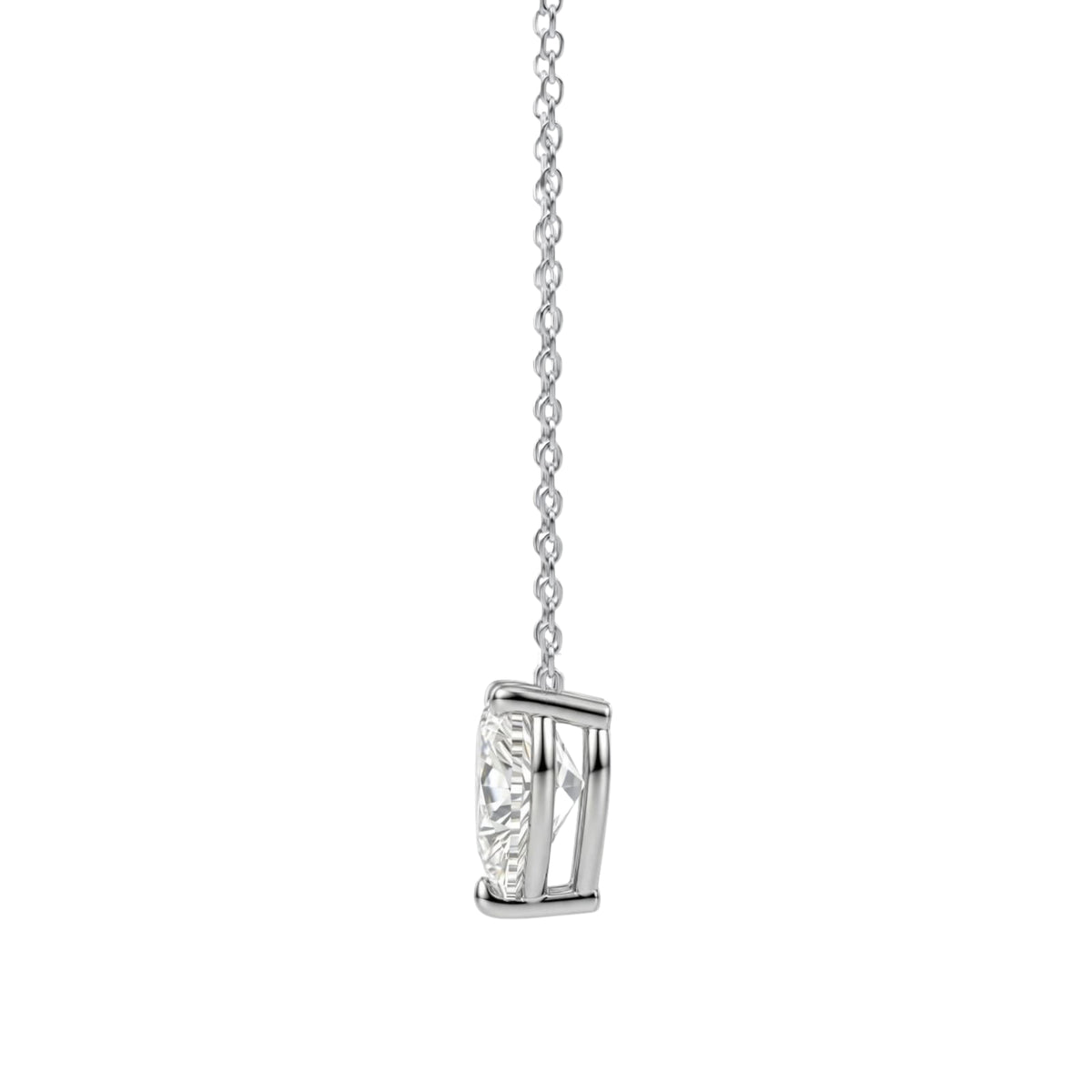 Lab-Grown Diamond Heart Solitaire Pendant Necklace in 14K White Gold or 14K Yellow Gold