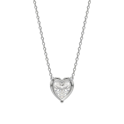 Lab-Grown Diamond Heart Solitaire Pendant Necklace in 14K White Gold or 14K Yellow Gold