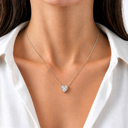 Lab-Grown Diamond Solitaire Pendant Necklace in 14K White Gold or 14K Yellow Gold