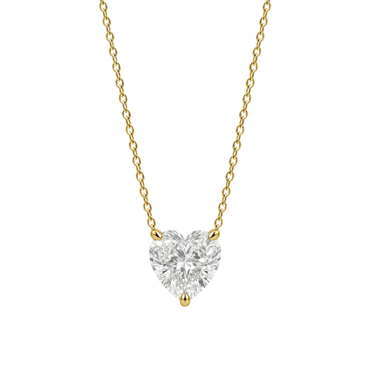 Lab-Grown Diamond Solitaire Pendant Necklace in 14K White Gold or 14K Yellow Gold