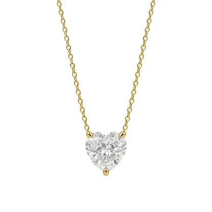Lab-Grown Diamond Solitaire Pendant Necklace in 14K White Gold or 14K Yellow Gold