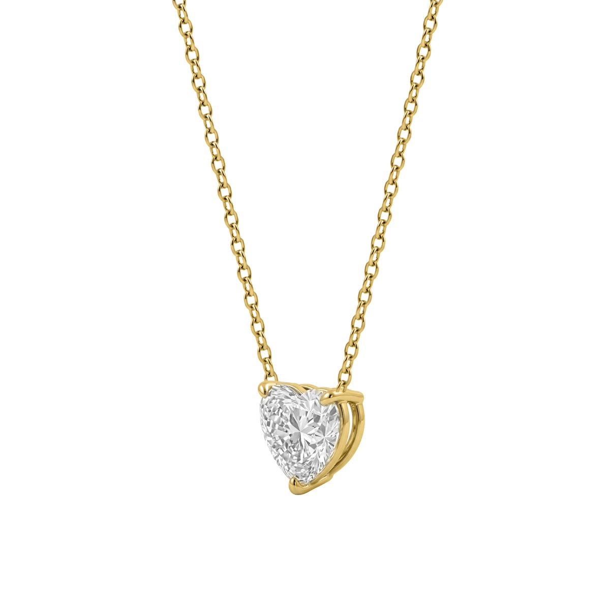 Lab-Grown Diamond Solitaire Pendant Necklace in 14K White Gold or 14K Yellow Gold
